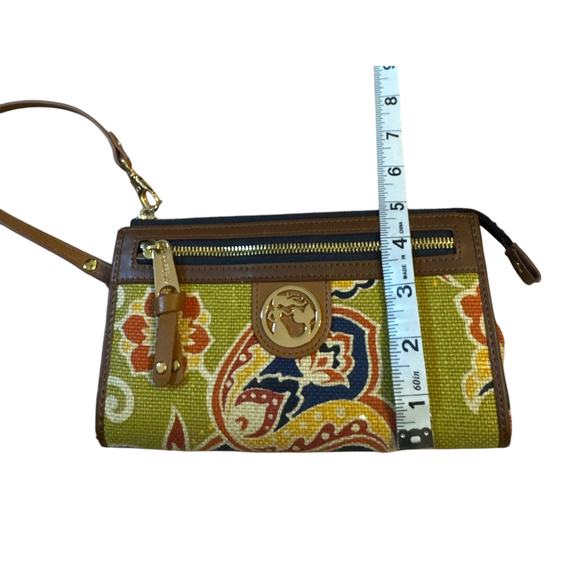 Spartina linen and leather wristlet clutch wallet - Picture 5 of 5